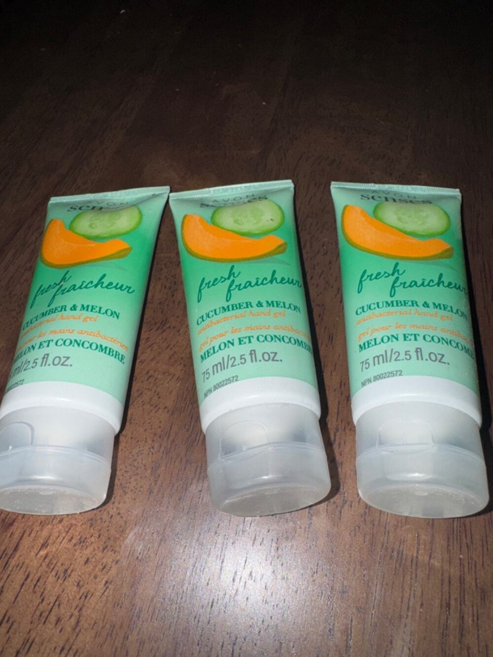 Avon senses hand gel 2.5 fl oz “fresh cucumber melon” lot of 3